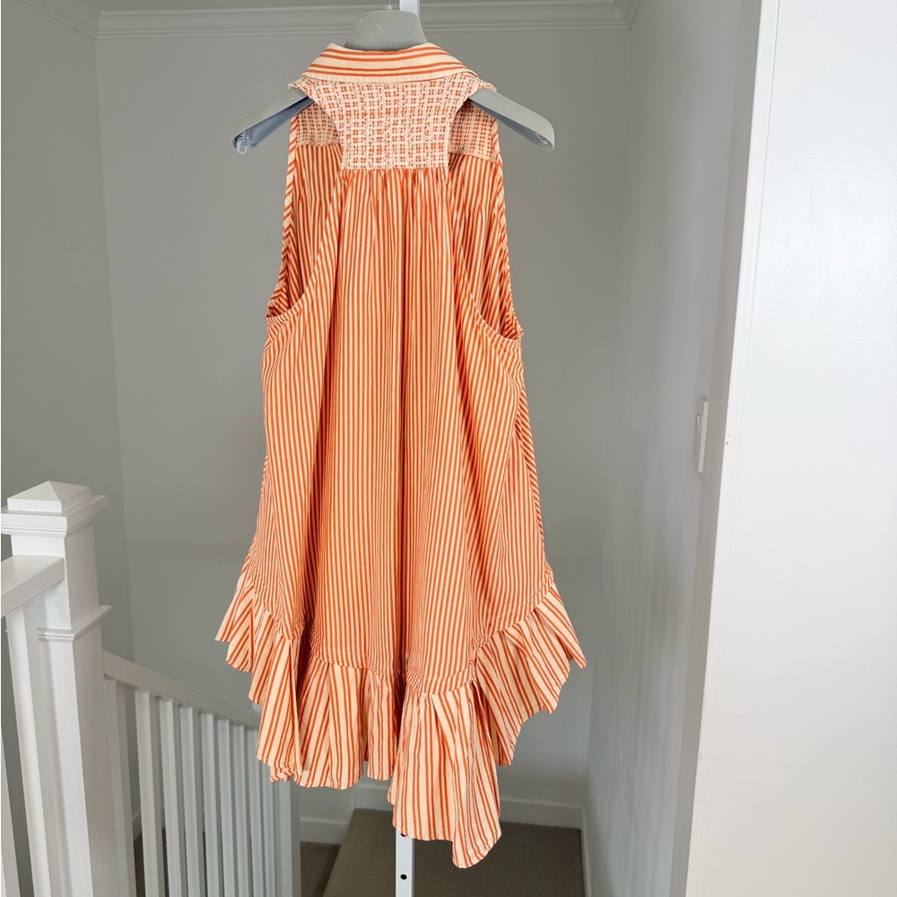Free People Orange and White Textured Top - Picture 6 of 10